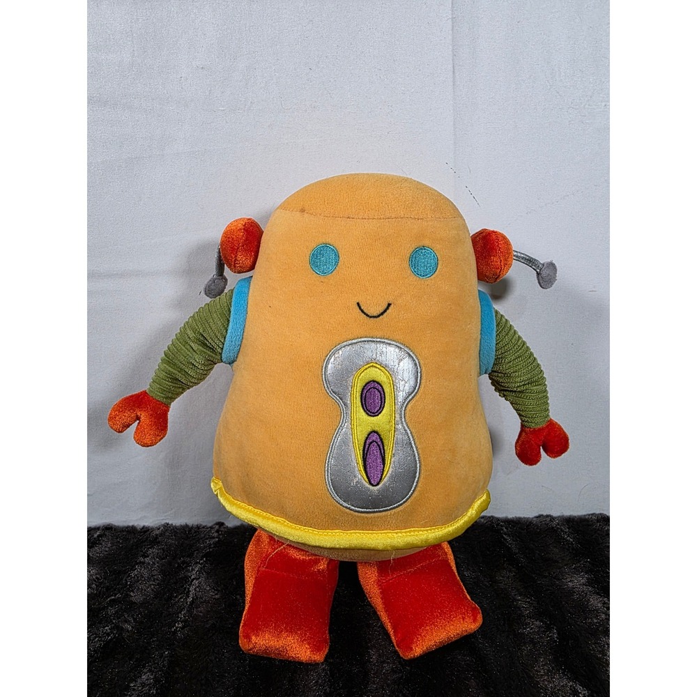Manhattan Toy Orange Robot Plush Stuffed Animal 2008 Vintage 10 inch